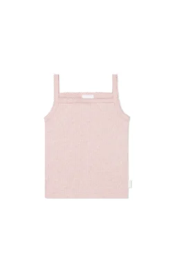 Organic Cotton Modal Marina Singlet - Chalk Marle