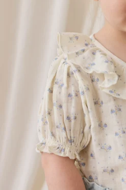 Organic Cotton Muslin Alora Top-Molly Blue