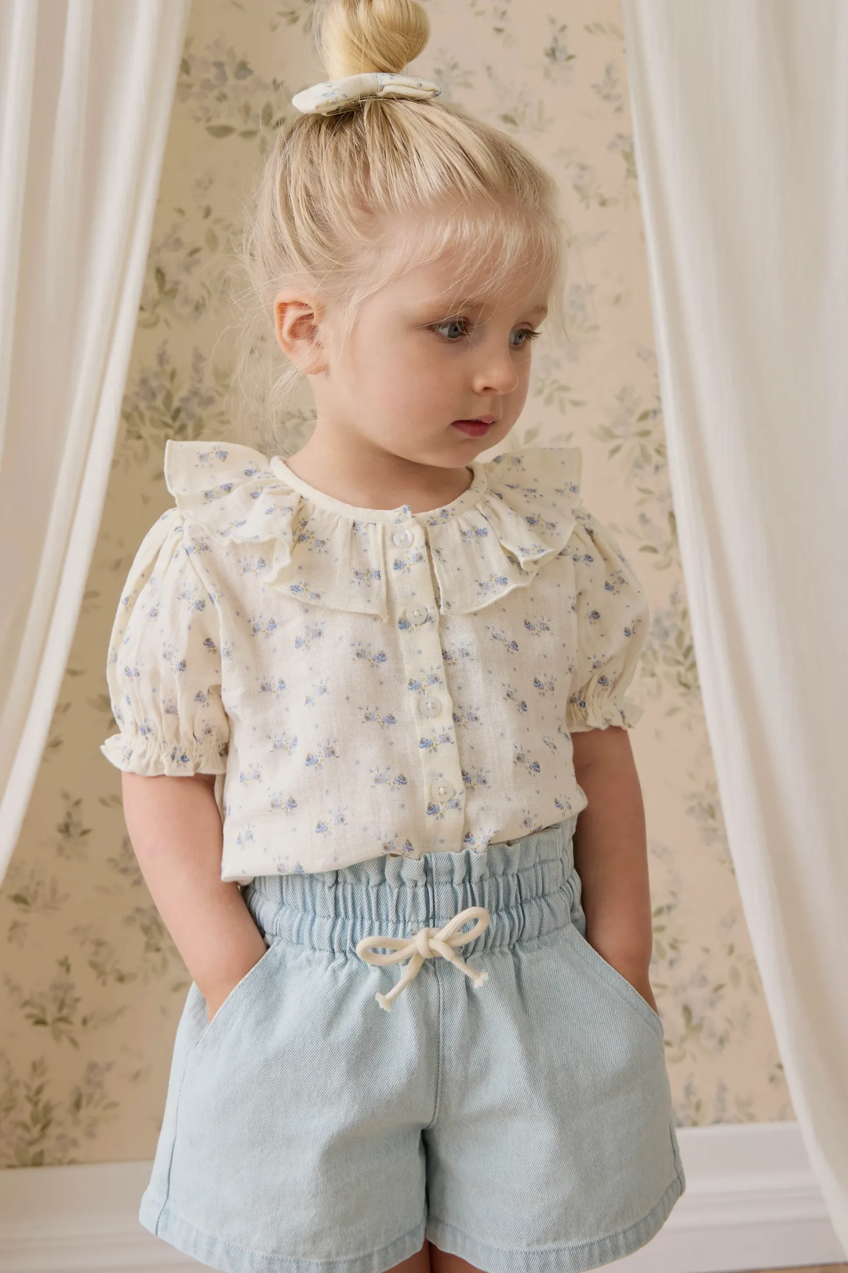 Organic Cotton Muslin Alora Top-Molly Blue
