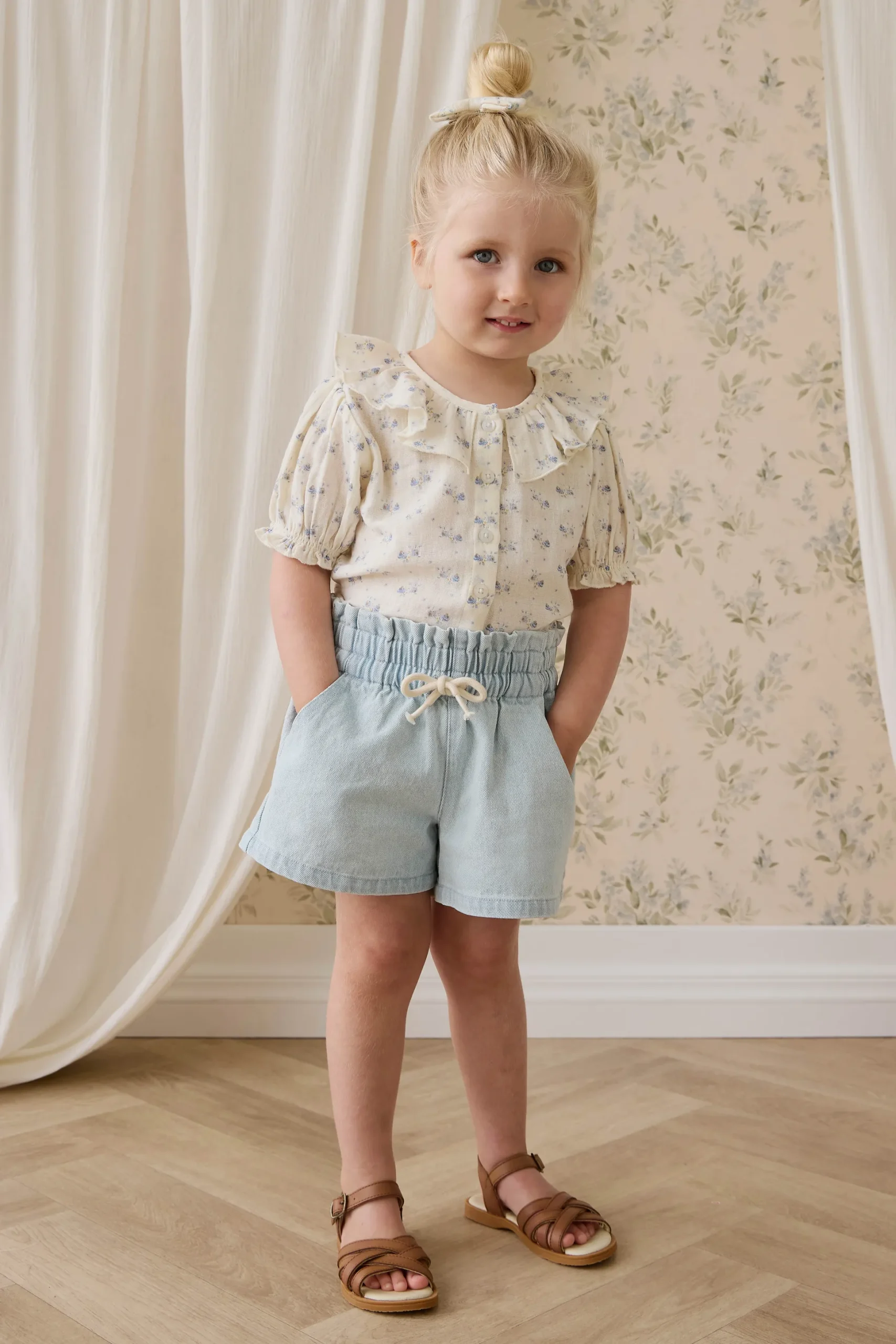Organic Cotton Muslin Alora Top-Molly Blue