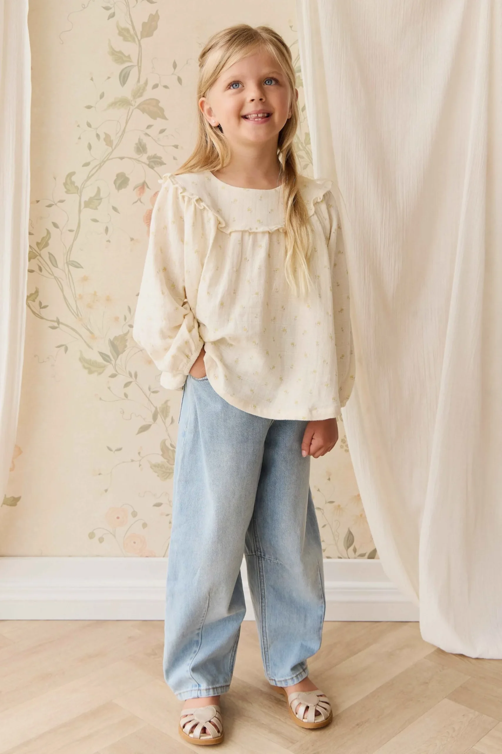 Organic Cotton Muslin Amira Blouse - Vintage Ditsy