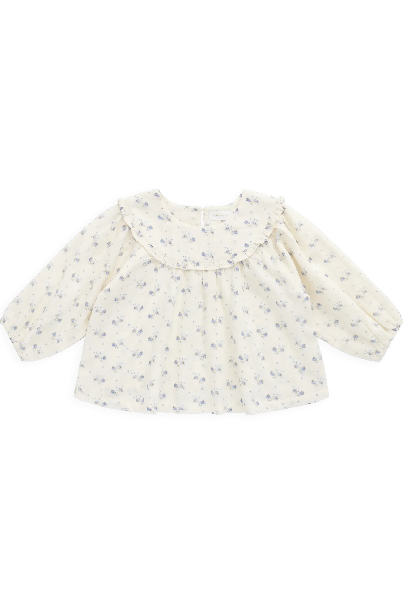 Organic Cotton Muslin Amira Blouse-Molly Blue