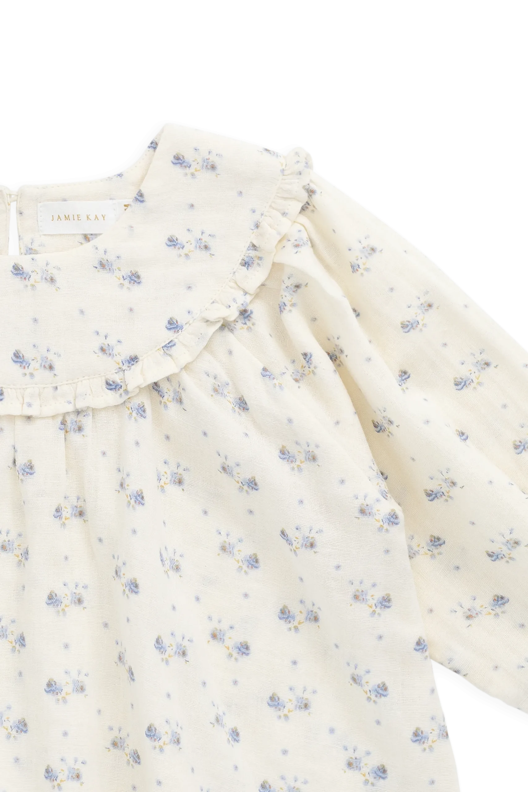 Organic Cotton Muslin Amira Blouse-Molly Blue