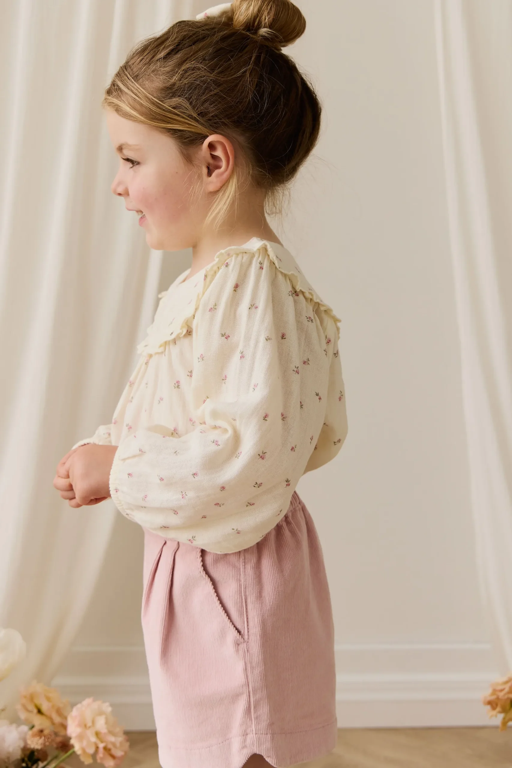 Organic Cotton Muslin Amira Blouse - Willow Rose