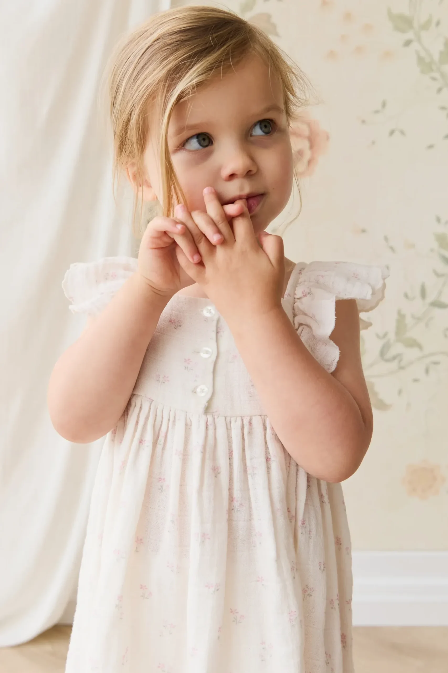 Organic Cotton Muslin Annalise Dress - Pauline Pink
