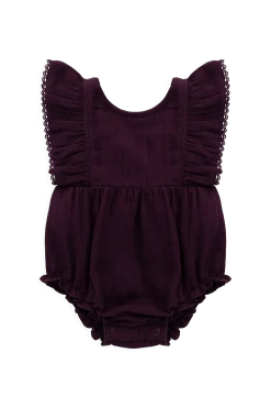 Organic Cotton Muslin Beatrice Playsuit - Fig