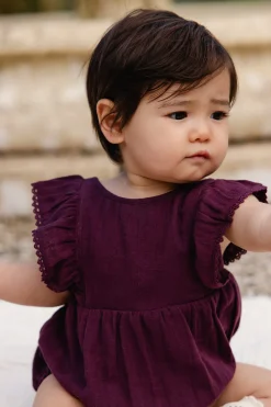 Organic Cotton Muslin Beatrice Playsuit - Fig