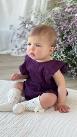 Organic Cotton Muslin Beatrice Playsuit - Fig