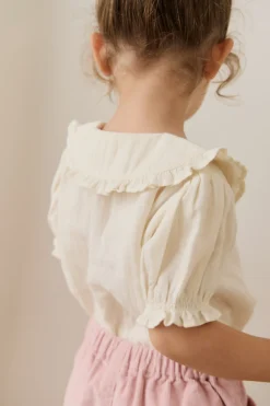 Organic Cotton Muslin Bowie Blouse - Parchment