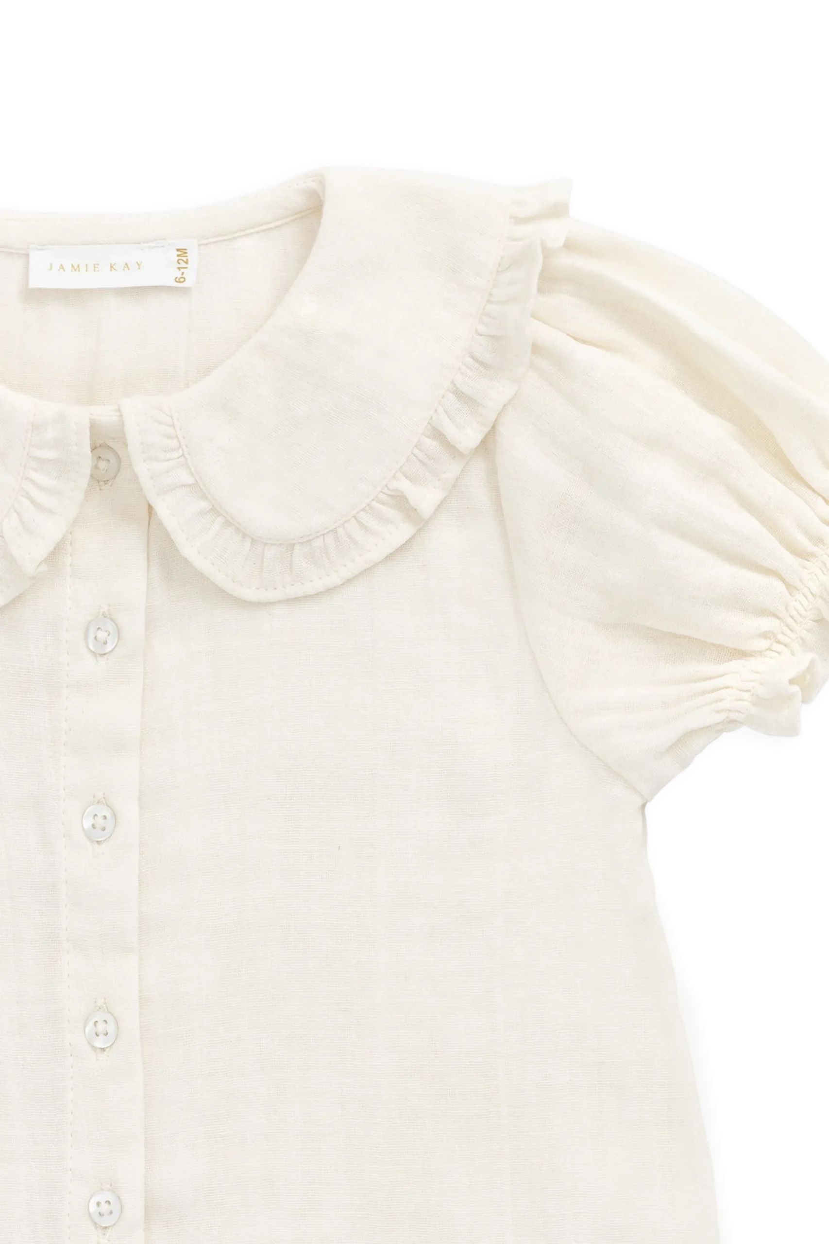Organic Cotton Muslin Bowie Blouse - Parchment