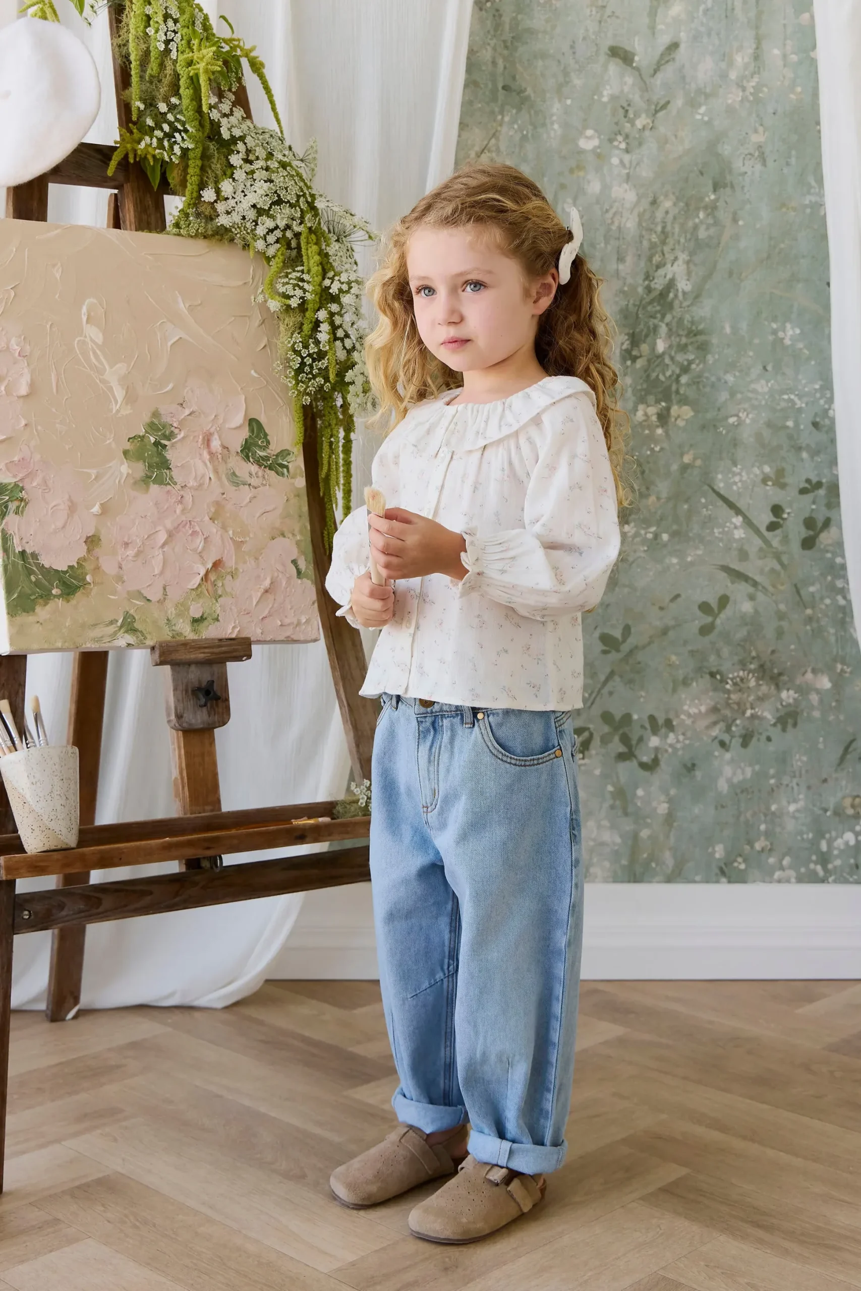 Organic Cotton Muslin Christabel Blouse - Solange Snow