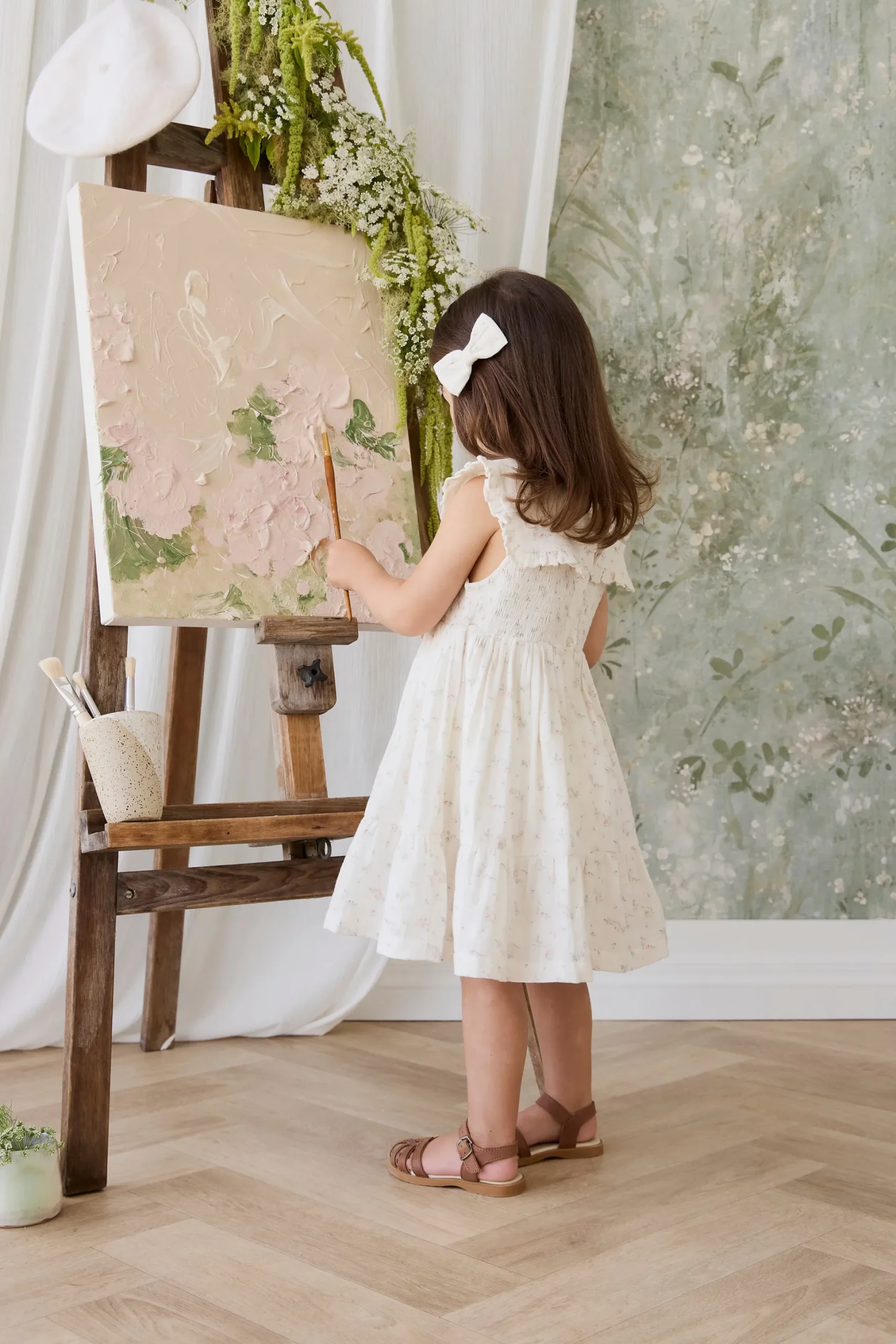 Organic Cotton Muslin Christabel Dress - Solange Snow