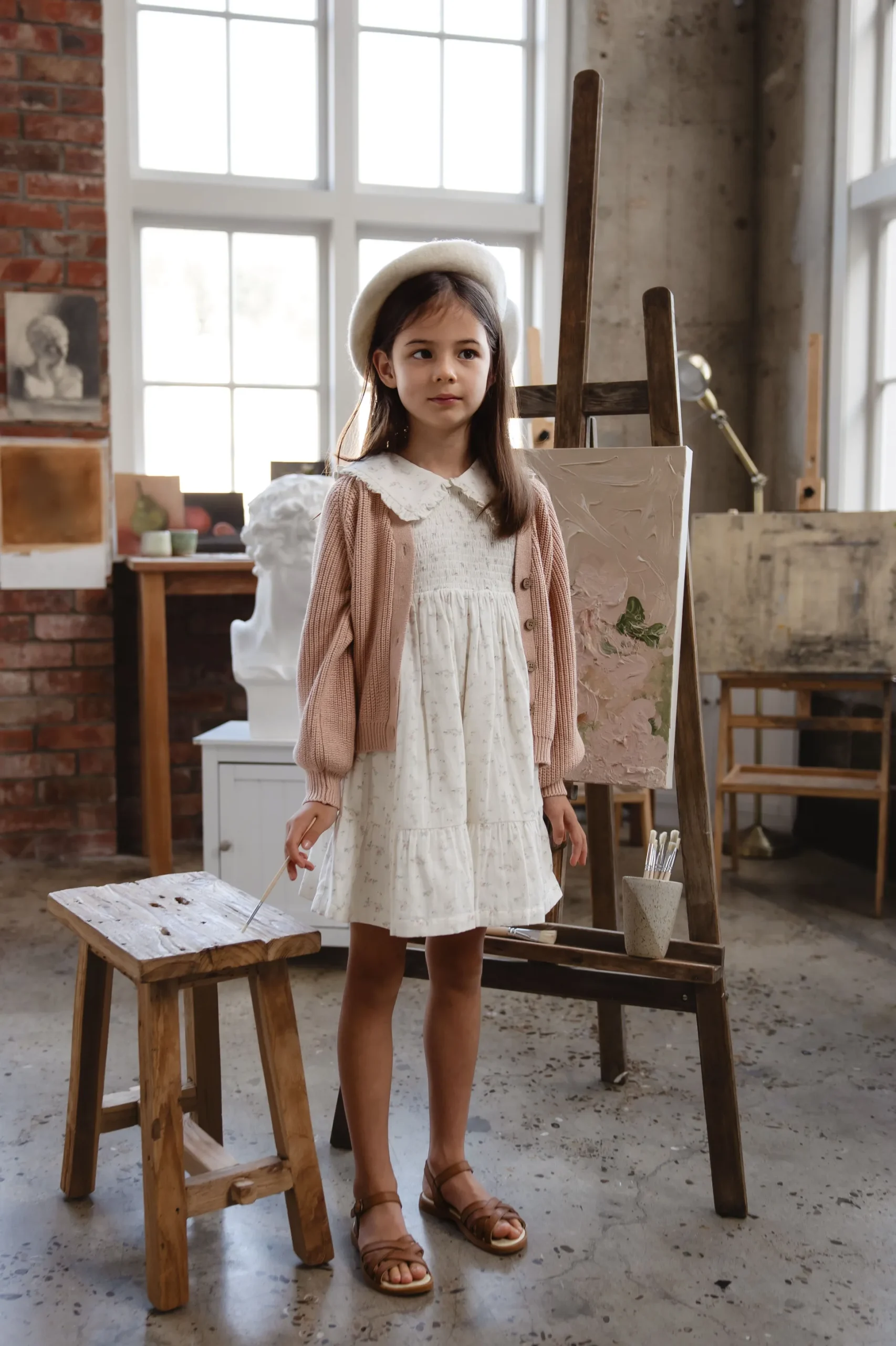 Organic Cotton Muslin Christabel Dress - Solange Snow