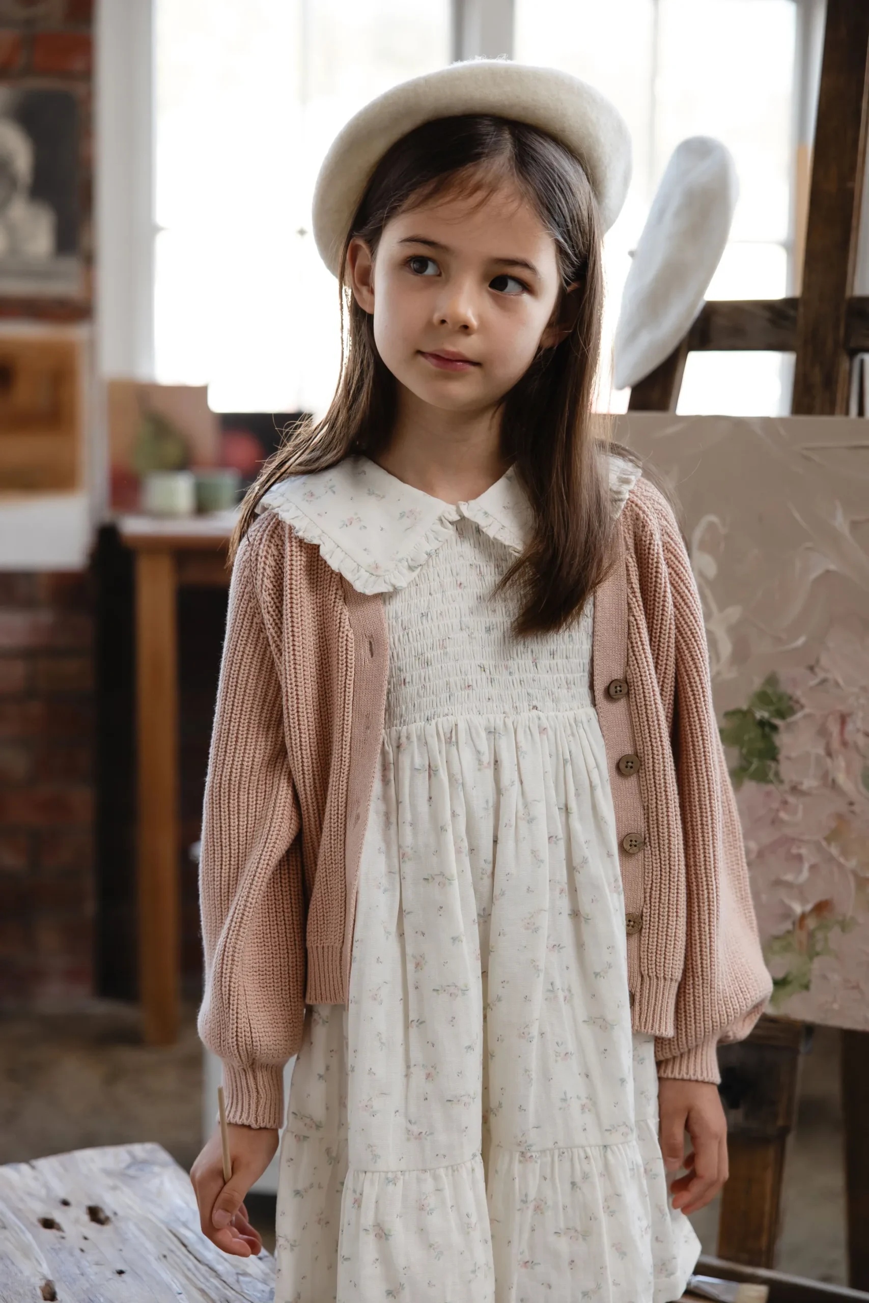 Organic Cotton Muslin Christabel Dress - Solange Snow