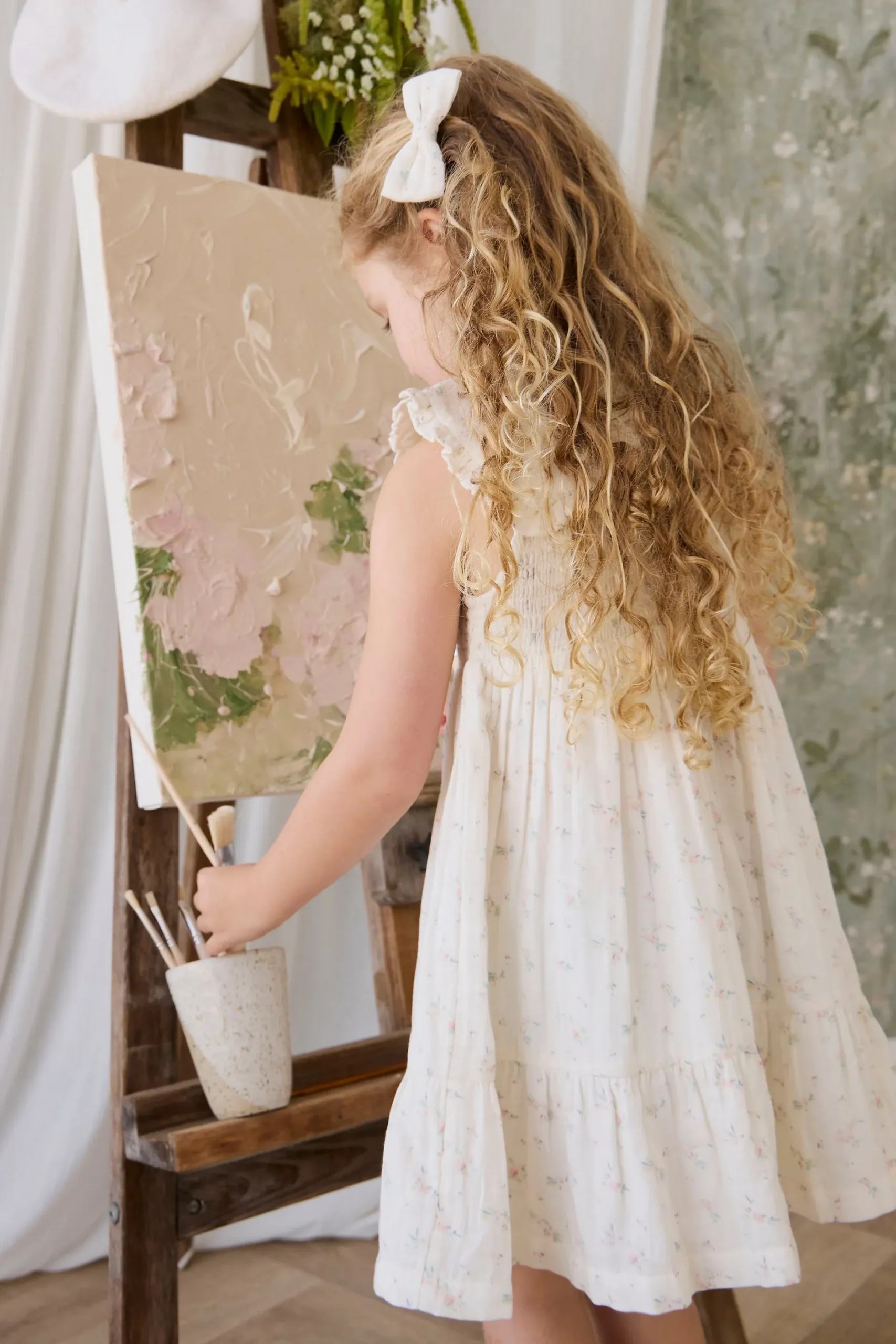 Organic Cotton Muslin Christabel Dress - Solange Snow