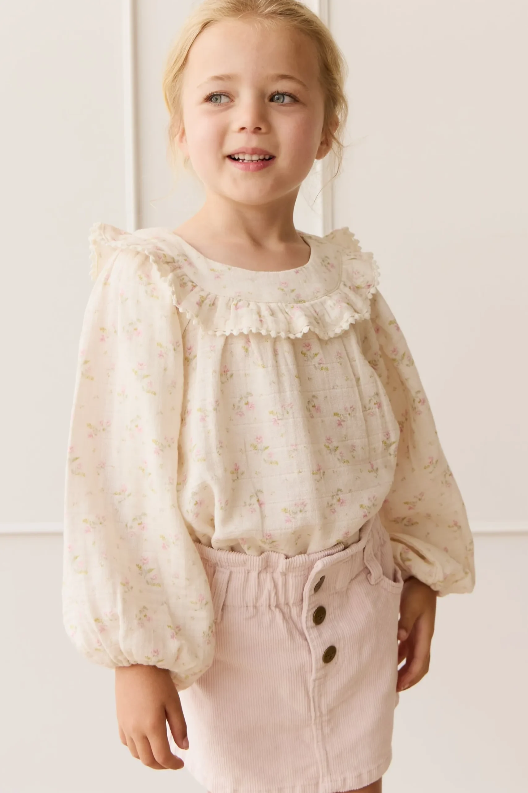 Organic Cotton Muslin Cleo Blouse - Emelia Pink