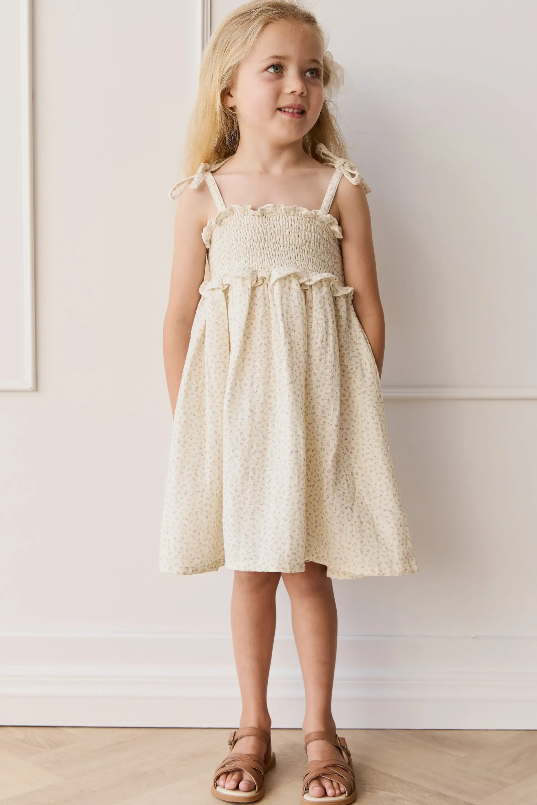 Organic Cotton Muslin Cleo Dress - Pippa Pink