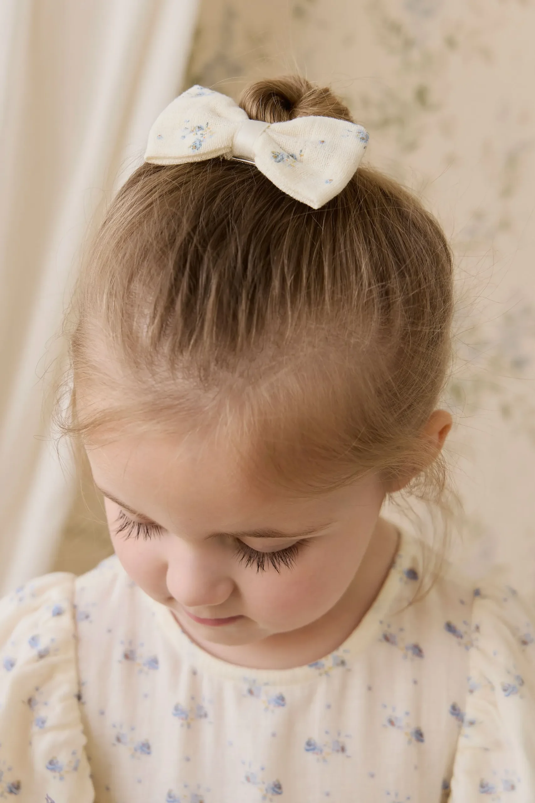 Organic Cotton Muslin Desiree Bow-Molly Blue