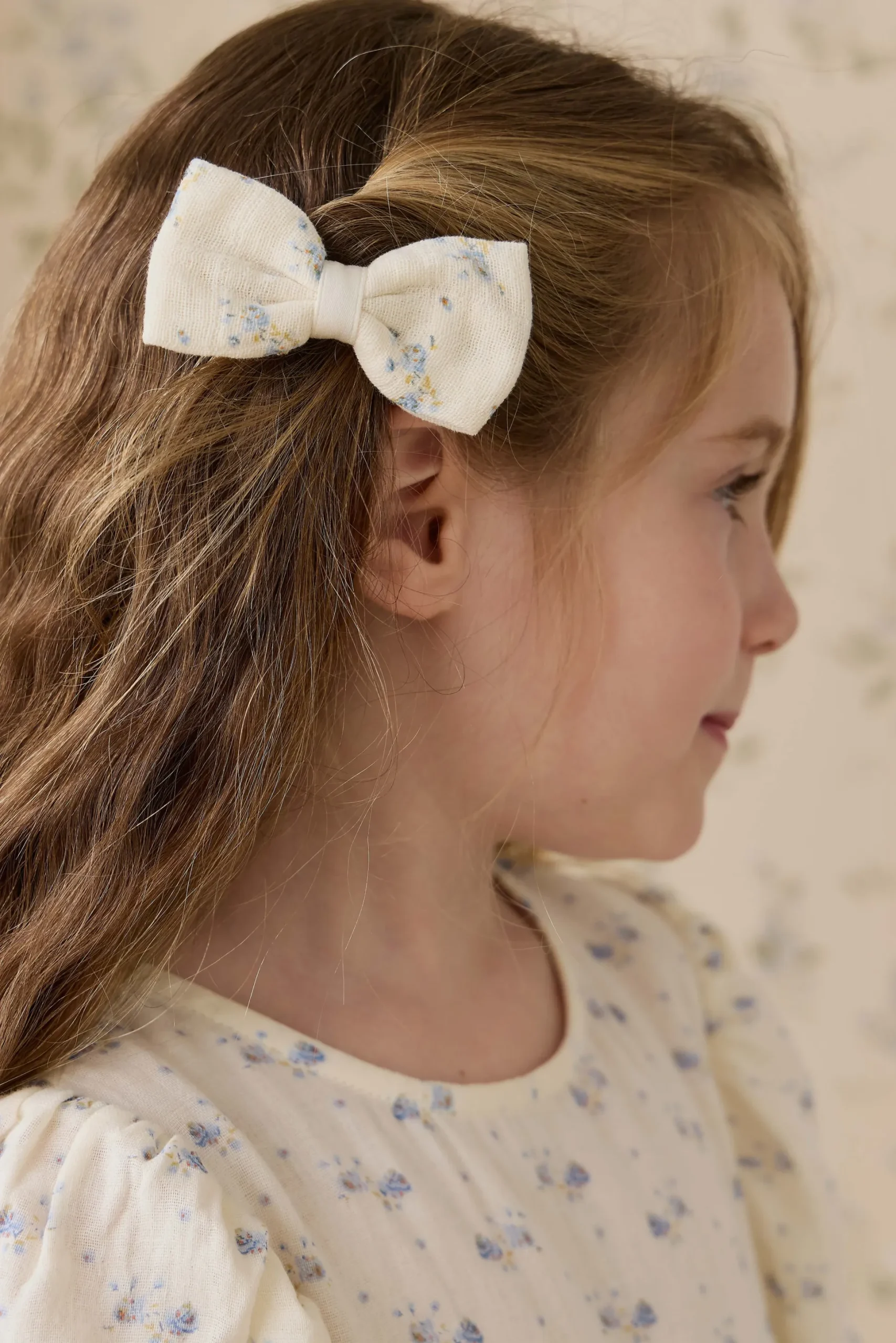Organic Cotton Muslin Desiree Bow-Molly Blue