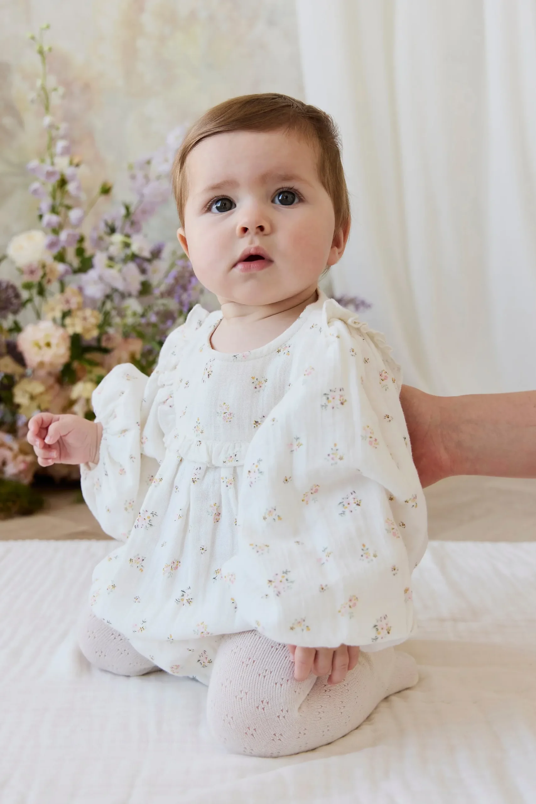 Organic Cotton Muslin Frances Playsuit-Ayla Whisper