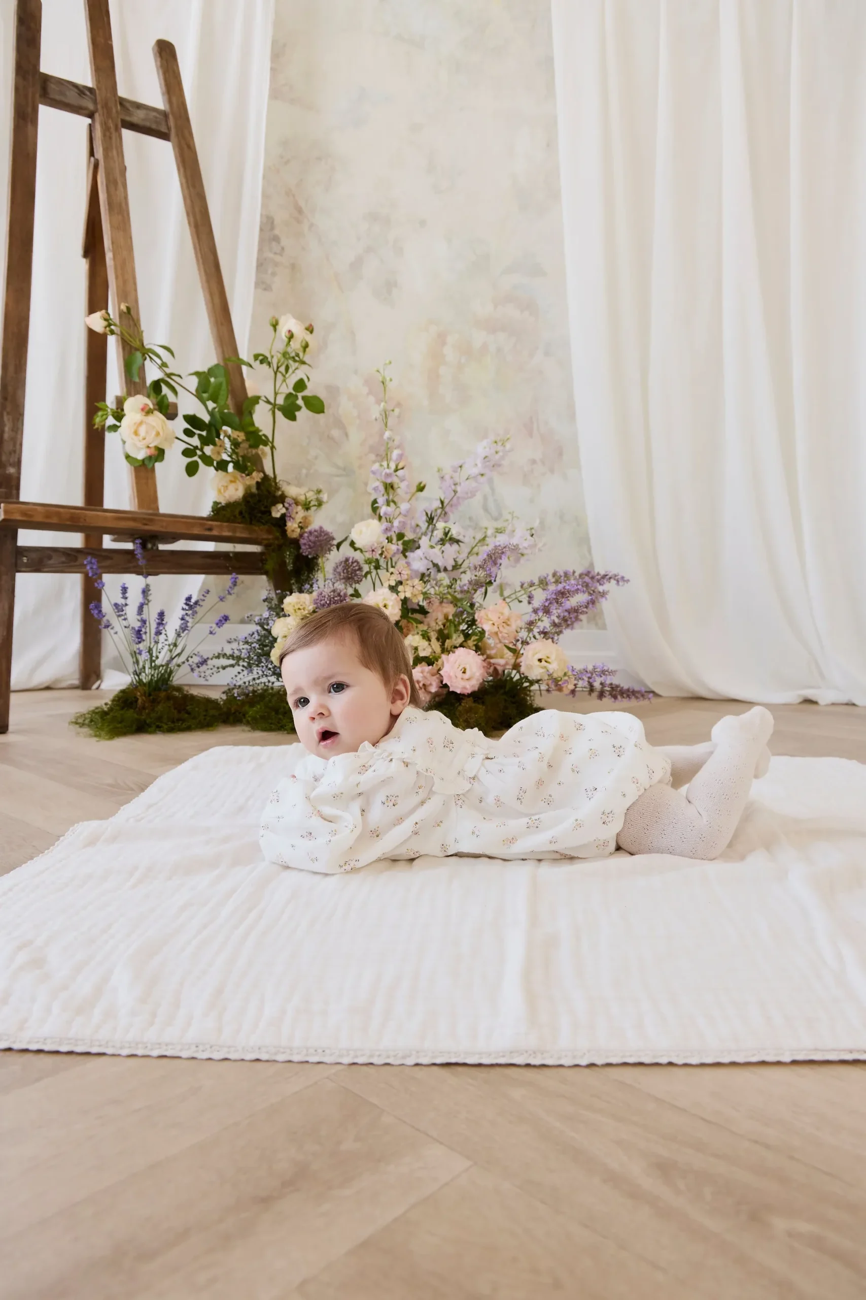Organic Cotton Muslin Frances Playsuit-Ayla Whisper