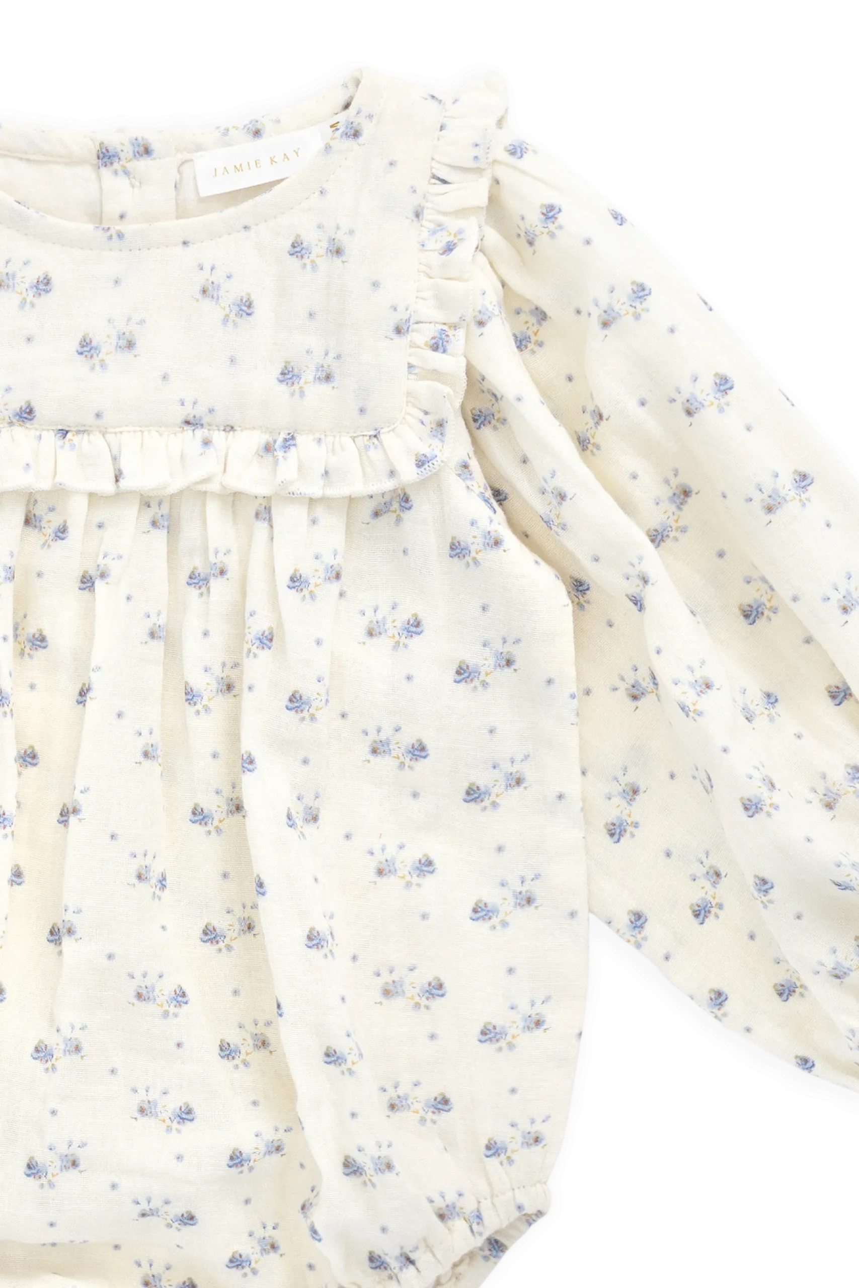 Organic Cotton Muslin Frances Playsuit-Molly Blue
