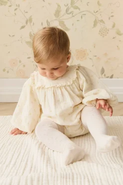 Organic Cotton Muslin Frances Playsuit - Vintage Ditsy
