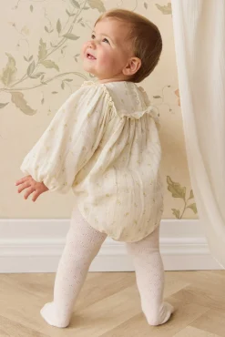 Organic Cotton Muslin Frances Playsuit - Vintage Ditsy
