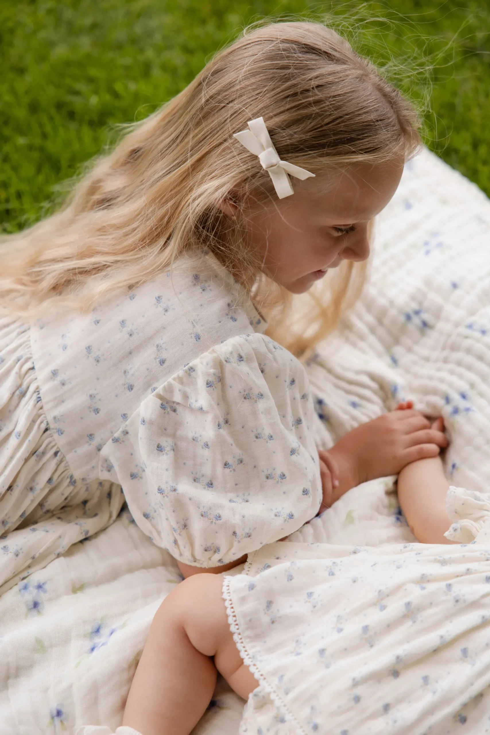 Organic Cotton Muslin Frannie Dress-Molly Blue