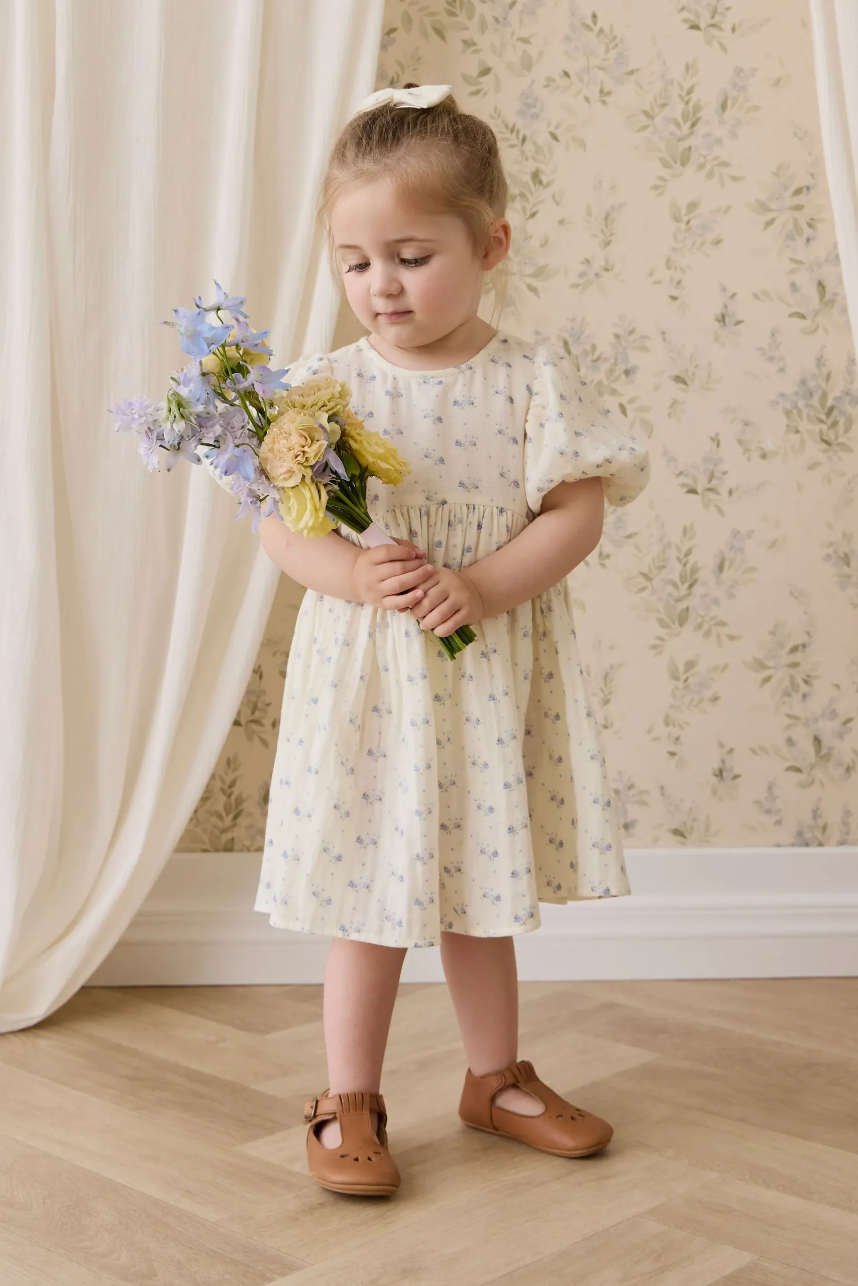 Organic Cotton Muslin Frannie Dress-Molly Blue