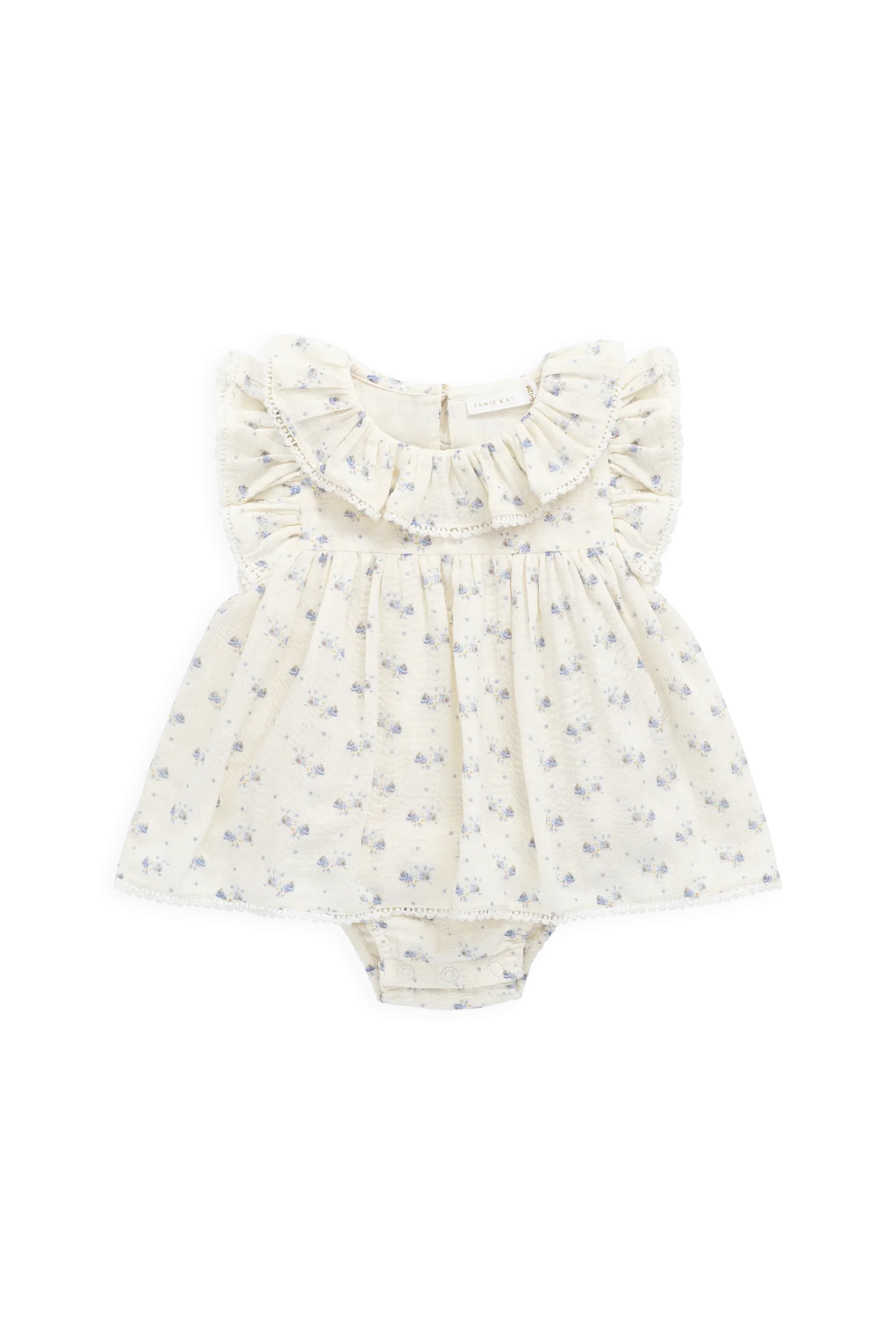 Organic Cotton Muslin Frannie Playsuit-Molly Blue