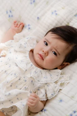 Organic Cotton Muslin Frannie Playsuit-Molly Blue
