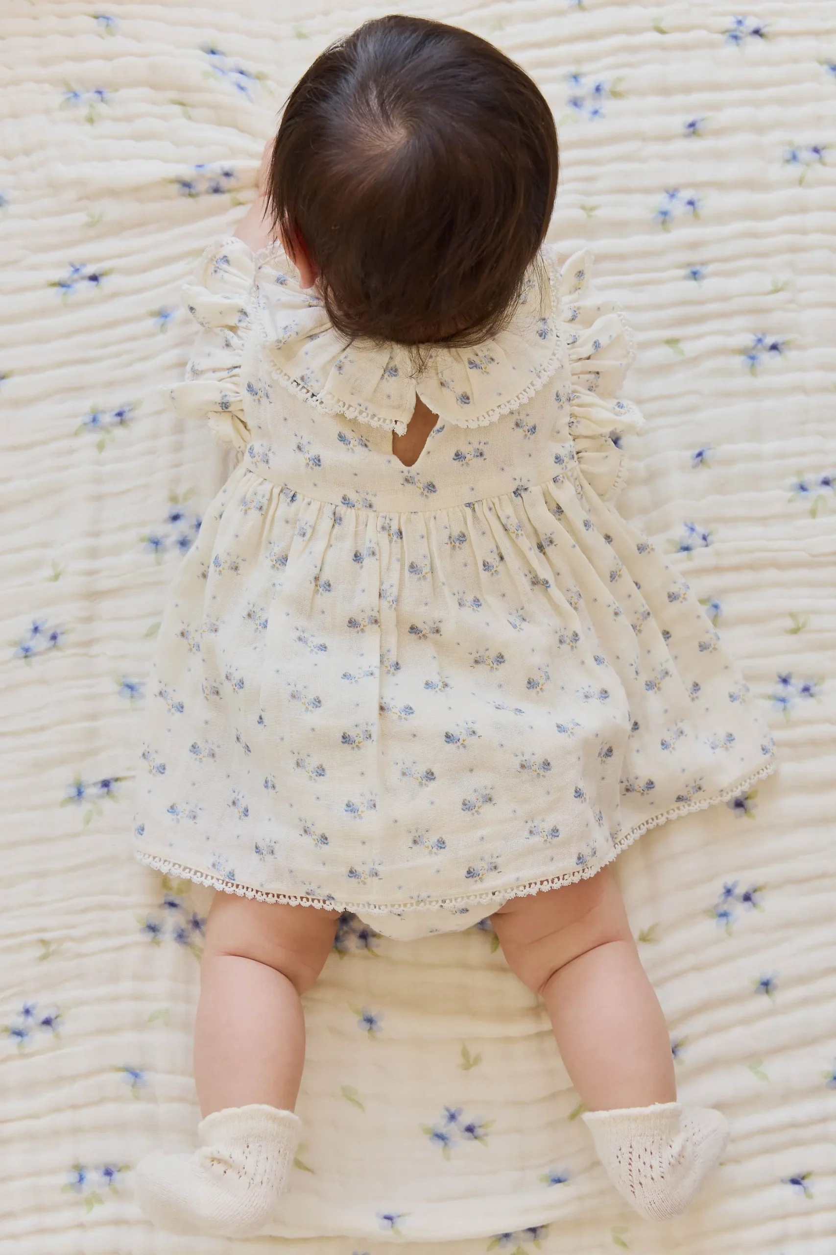 Organic Cotton Muslin Frannie Playsuit-Molly Blue