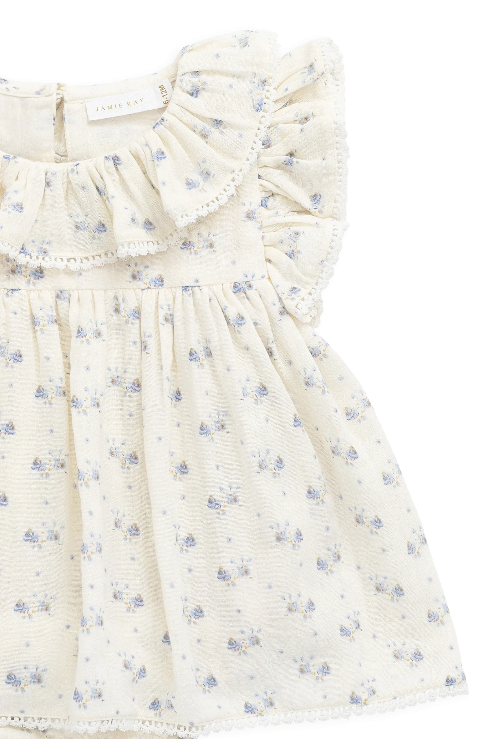 Organic Cotton Muslin Frannie Playsuit-Molly Blue