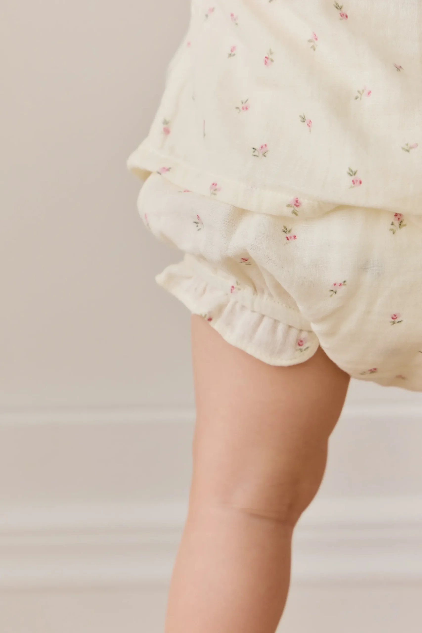 Organic Cotton Muslin Frill Bloomer - Willow Rose