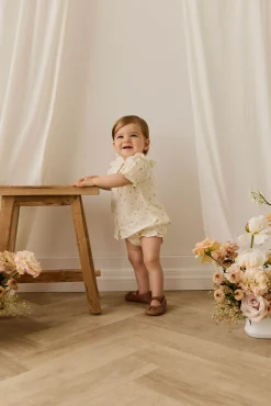 Organic Cotton Muslin Frill Bloomer - Willow Rose