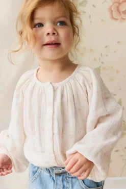 Organic Cotton Muslin Heather Blouse - Pauline Pink