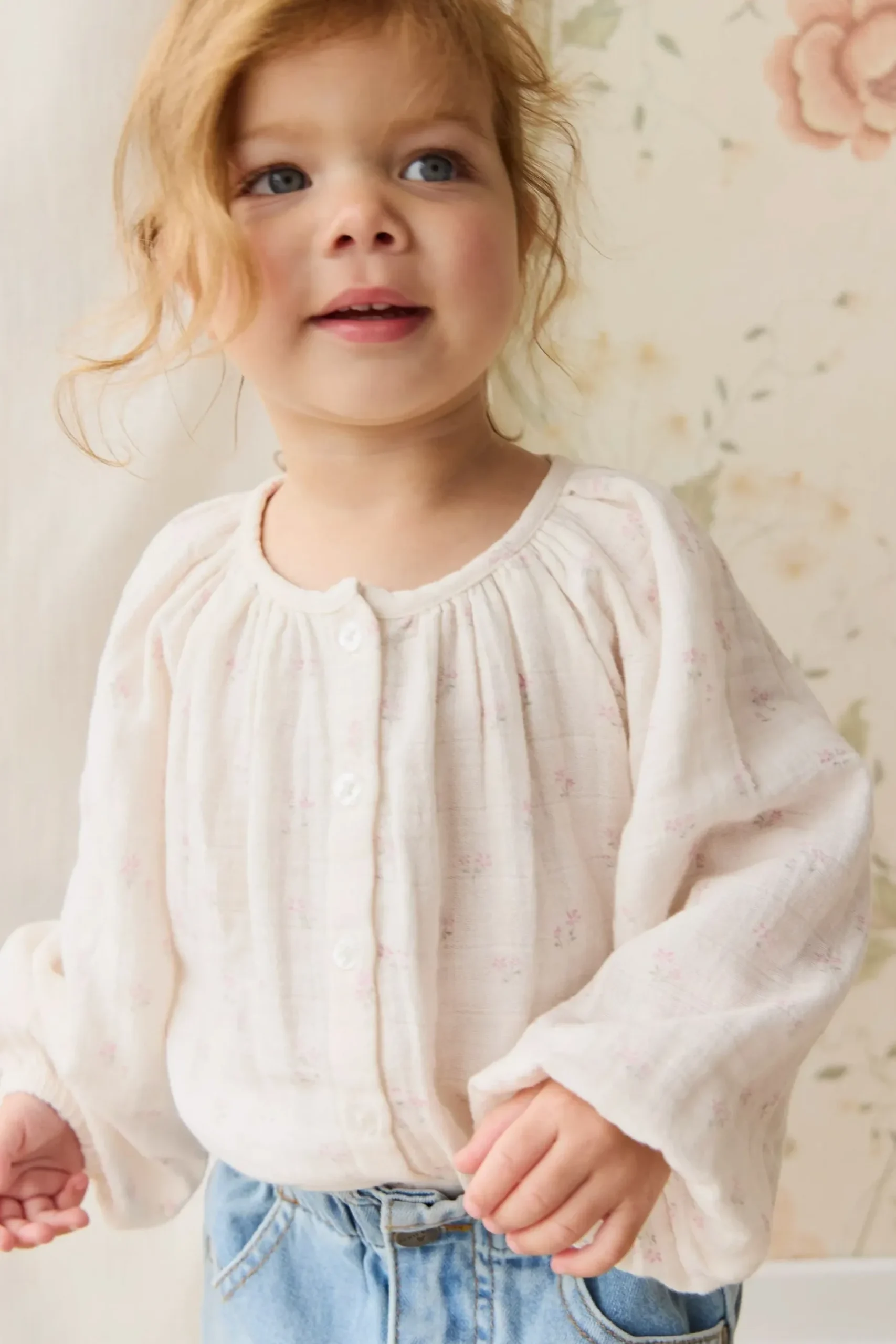 Organic Cotton Muslin Heather Blouse - Pauline Pink