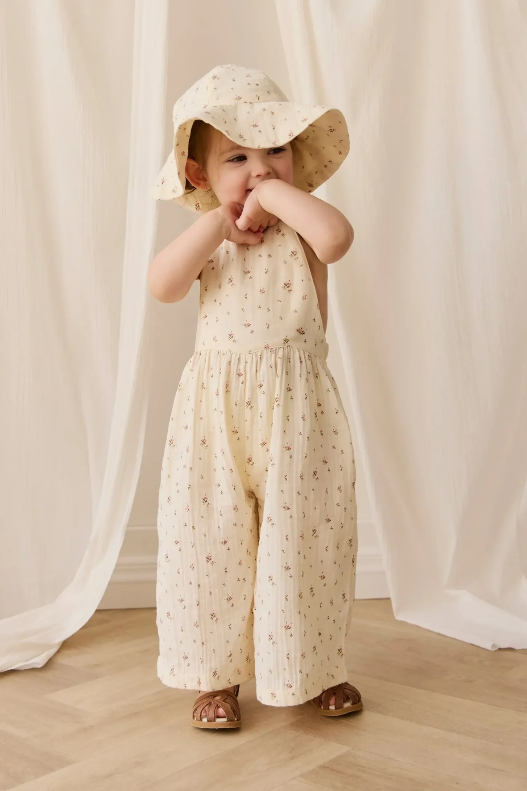 Organic Cotton Muslin Lana Jumpsuit - Dina Antique
