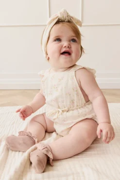 Organic Cotton Muslin Luciana Playsuit - Emelia Pink