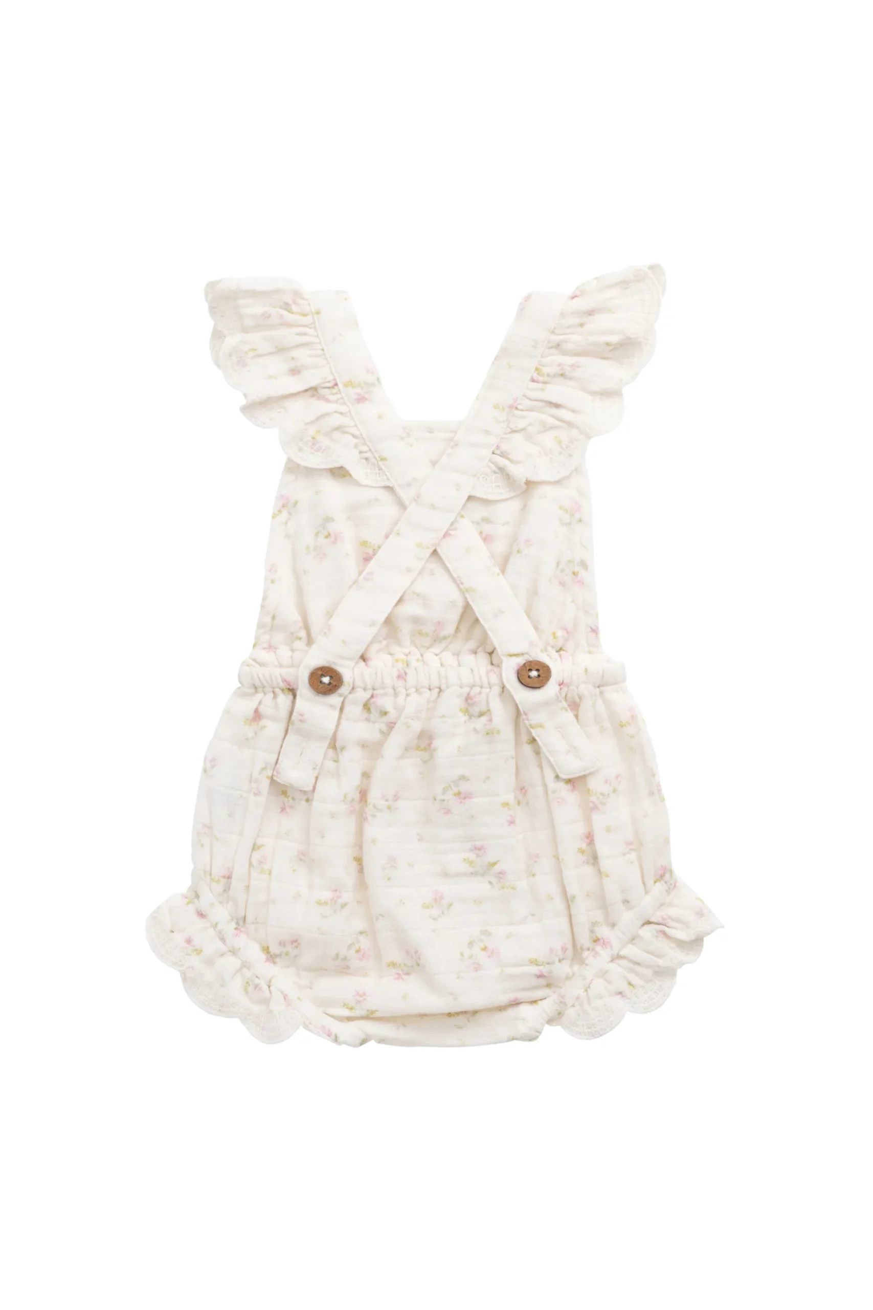 Organic Cotton Muslin Luciana Playsuit - Emelia Pink