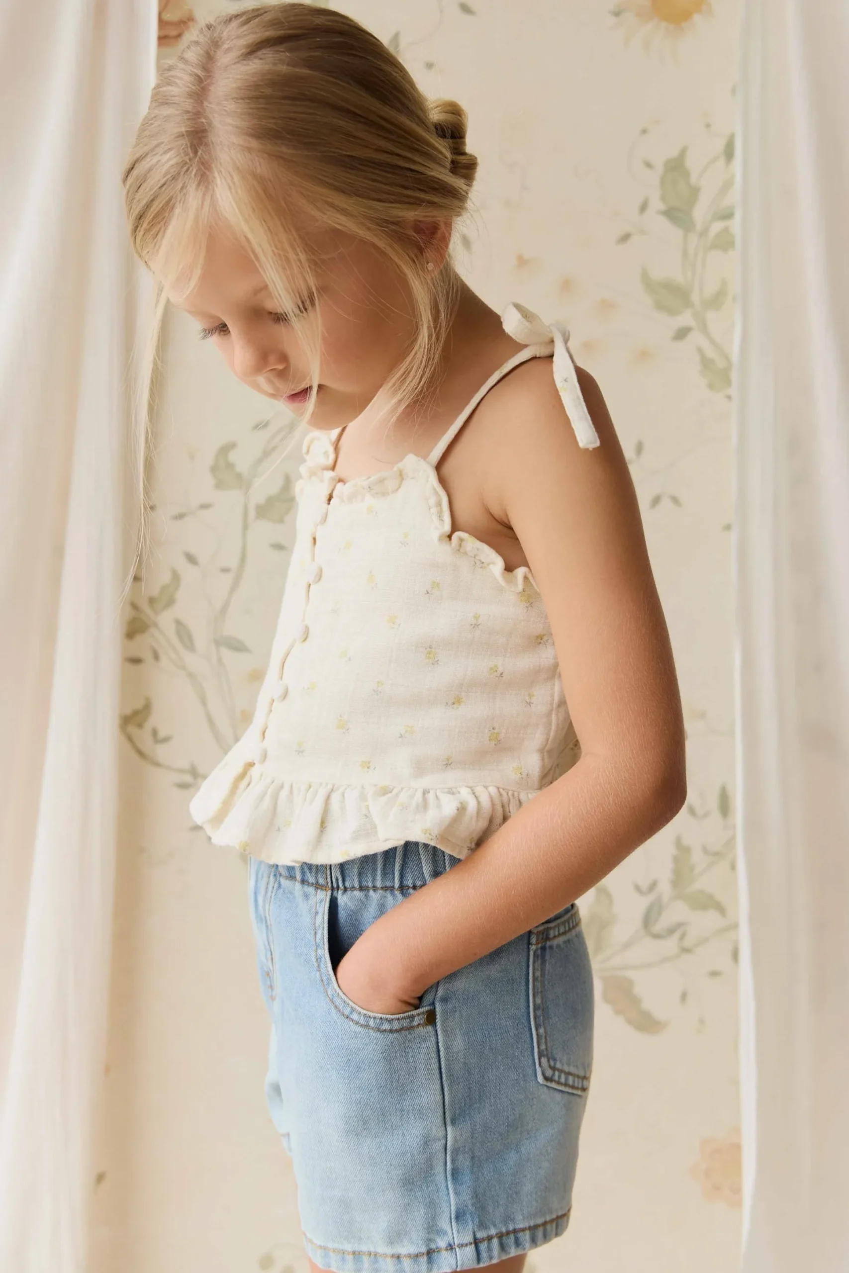 Organic Cotton Muslin Mirabel Top - Vintage Ditsy