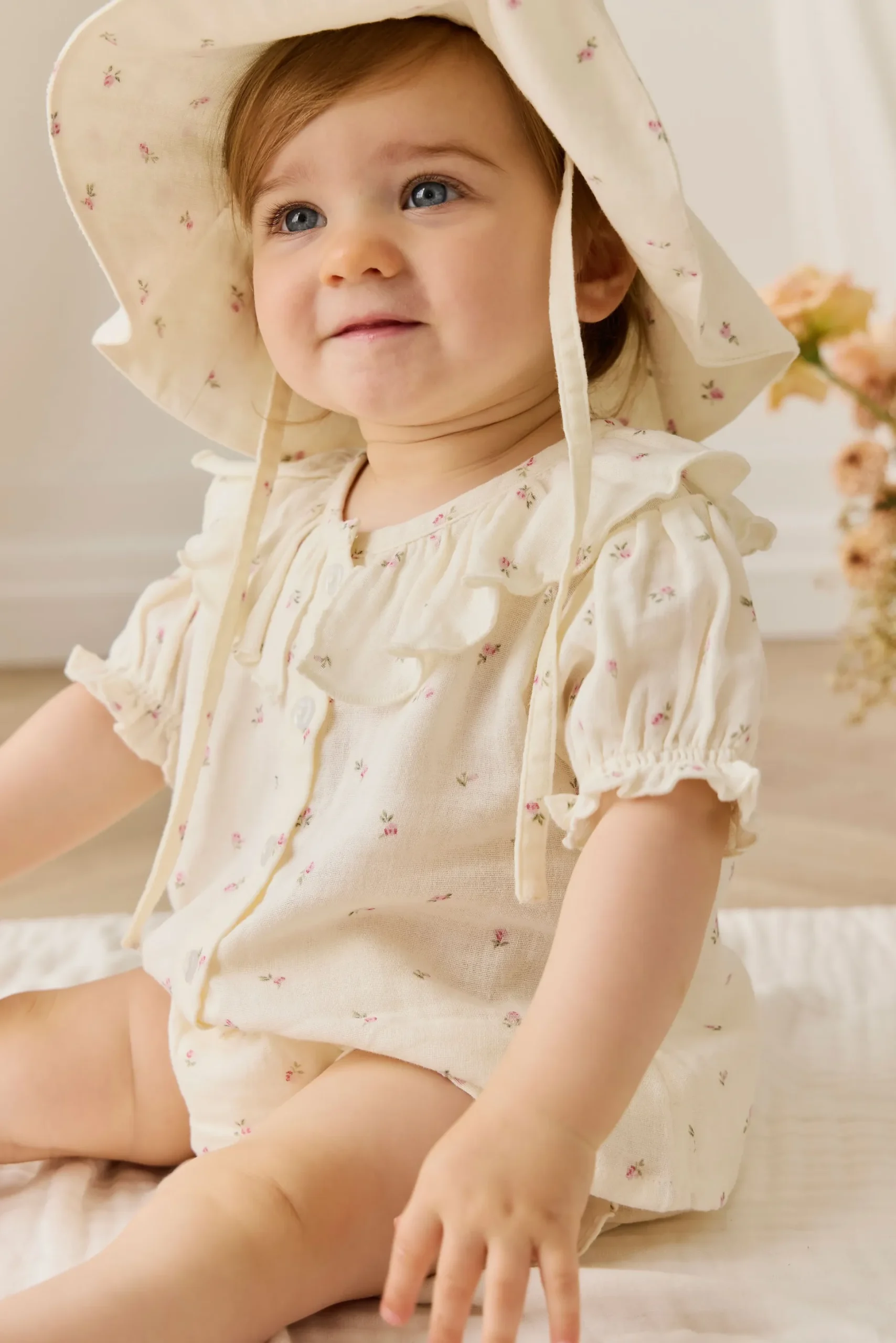 Organic Cotton Muslin Noelle Hat - Willow Rose