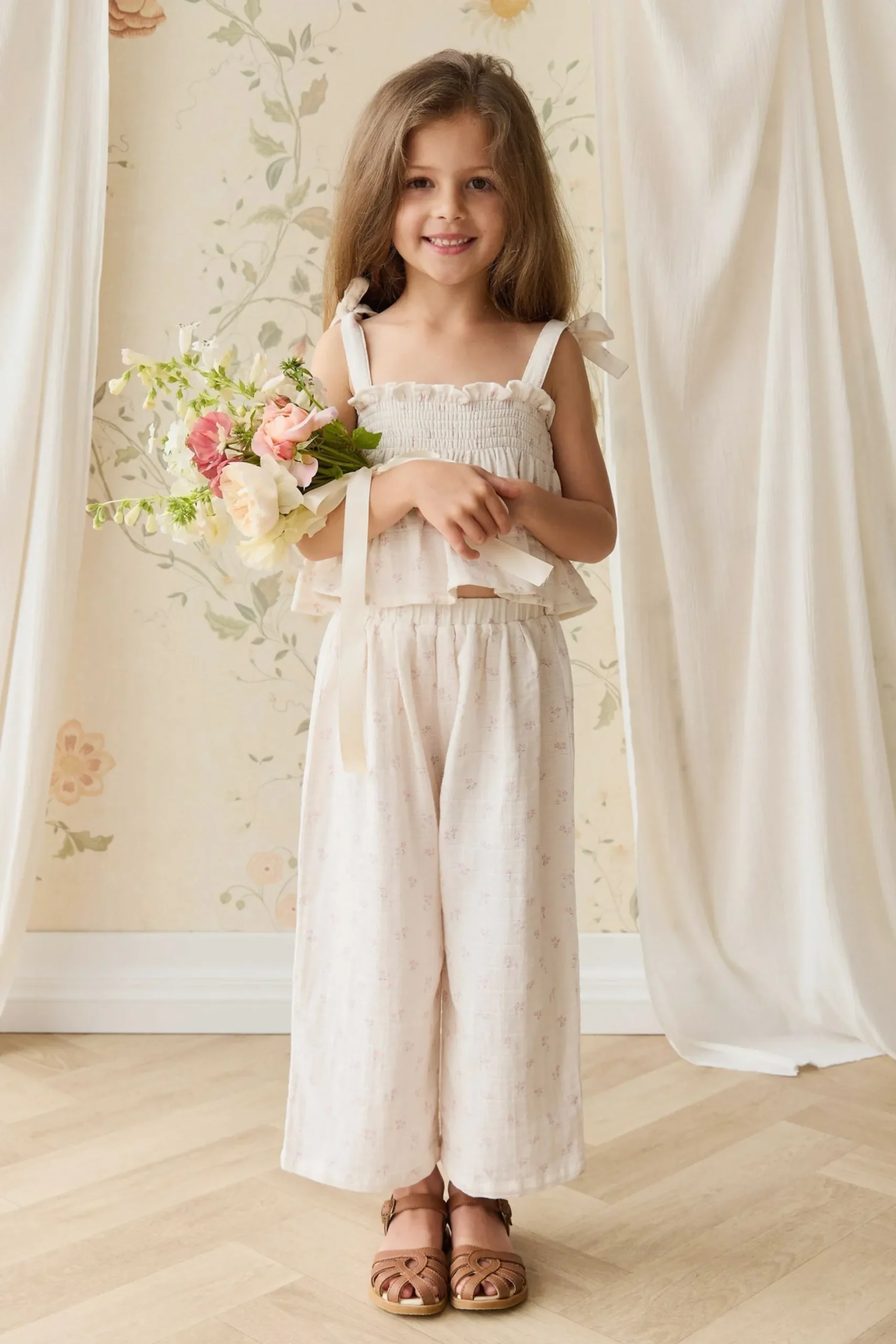 Organic Cotton Muslin Odette Top - Pauline Pink