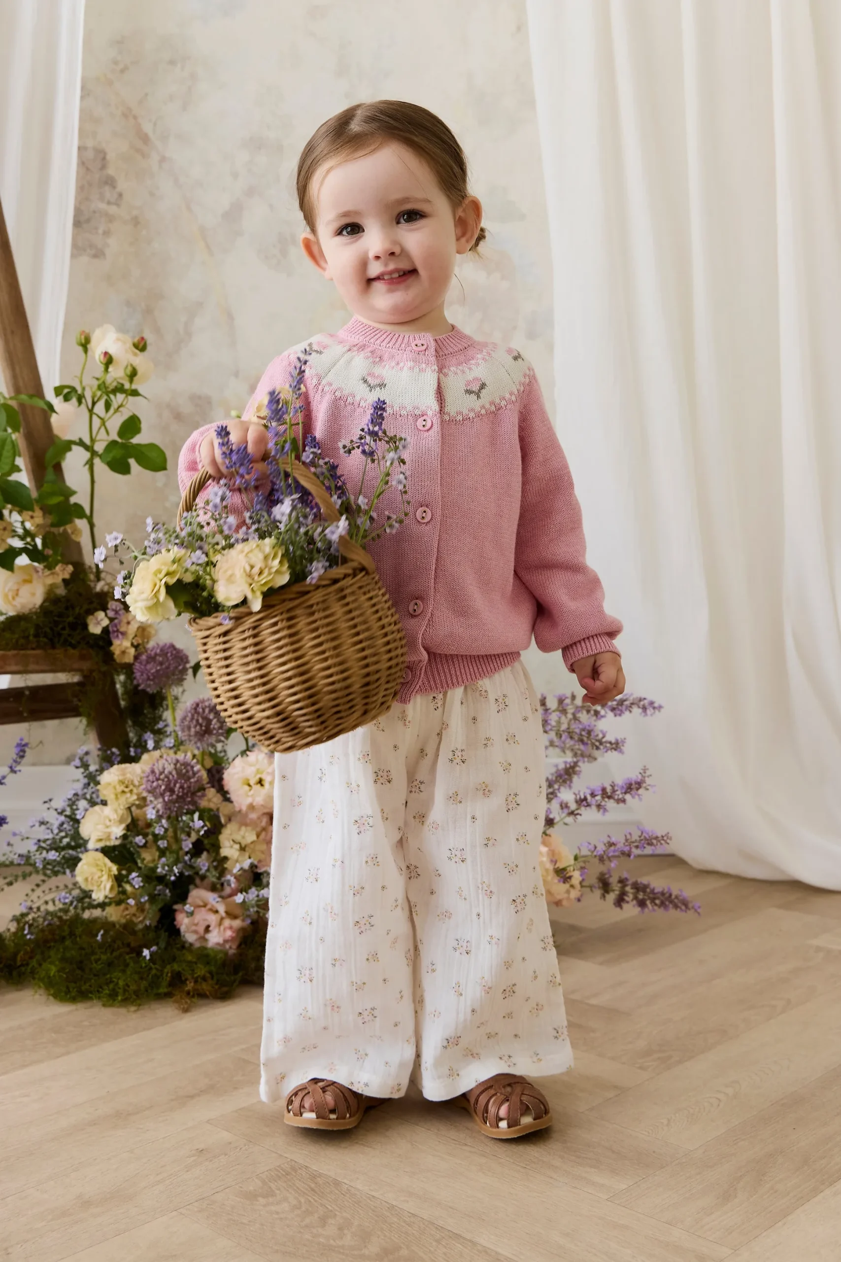 Organic Cotton Muslin Odette Pant - Ayla Whisper