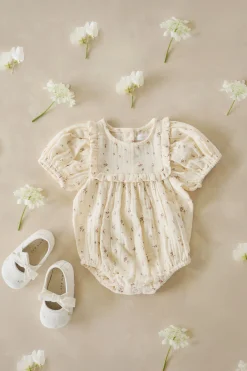 Organic Cotton Muslin Odette Playsuit - Dina Antique