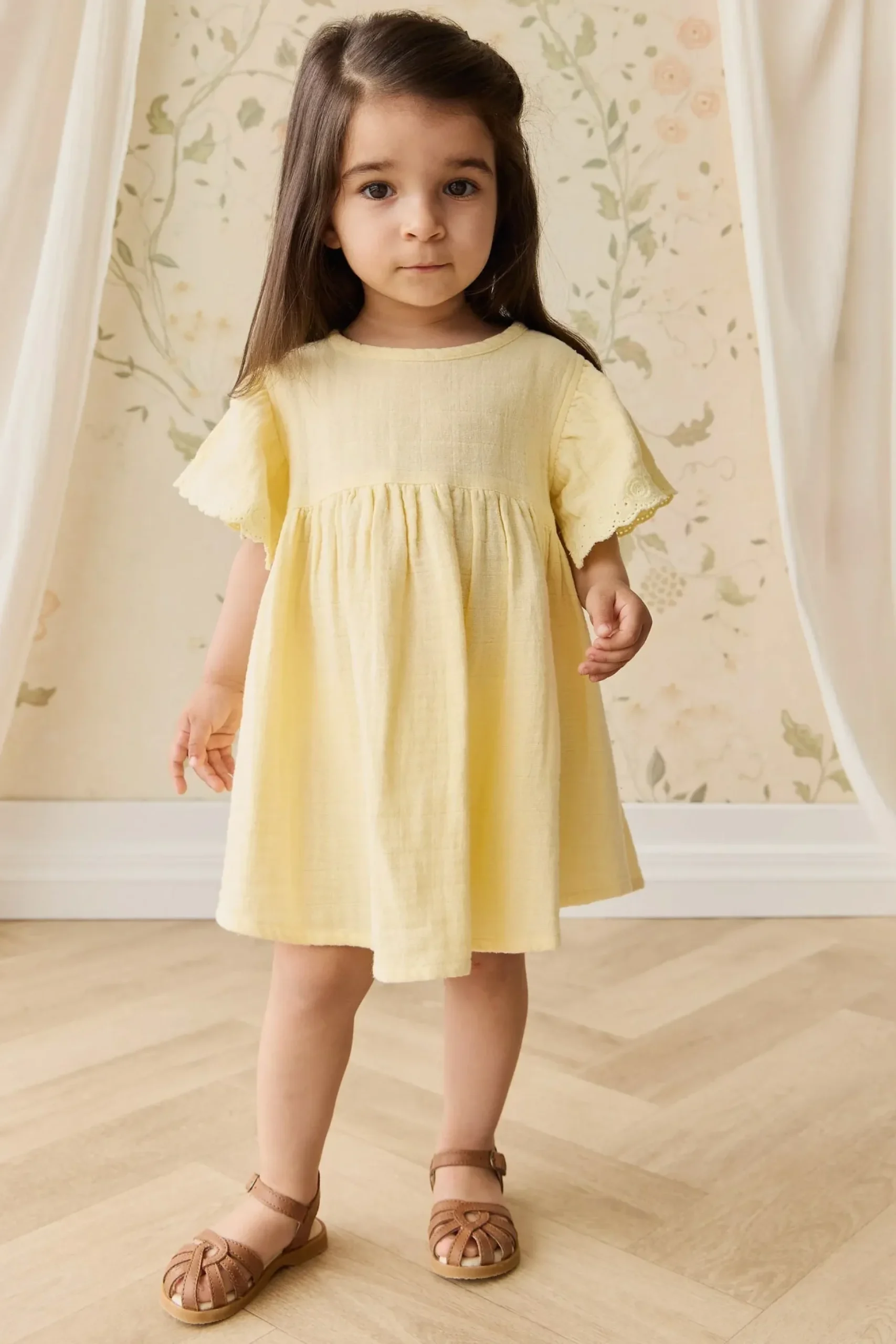 Organic Cotton Muslin Phillipa Dress - Sunshine