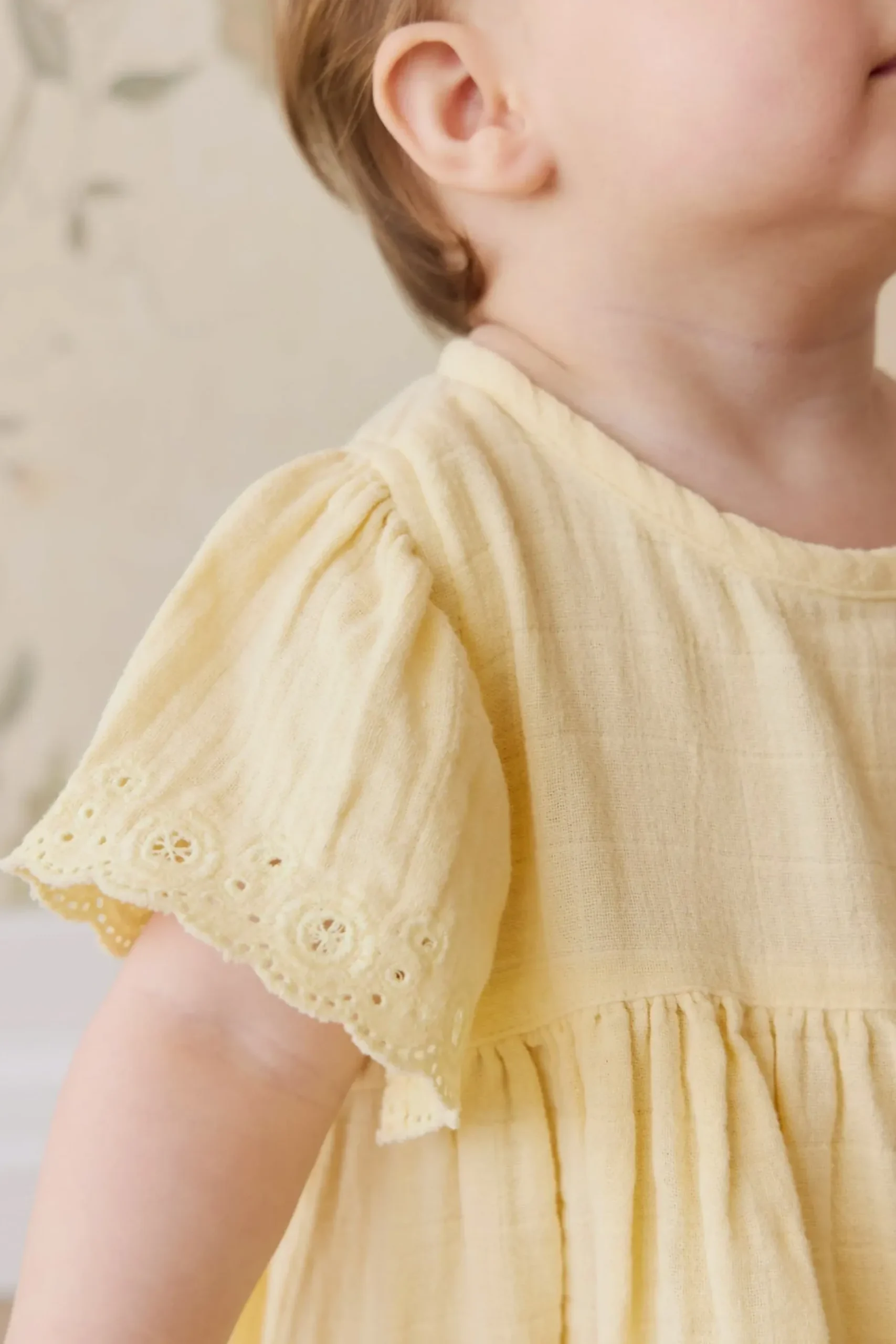 Organic Cotton Muslin Phillipa Dress - Sunshine