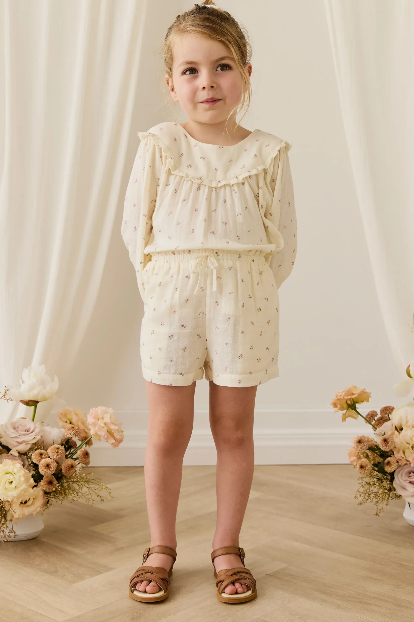 Organic Cotton Muslin Selah Short - Willow Rose