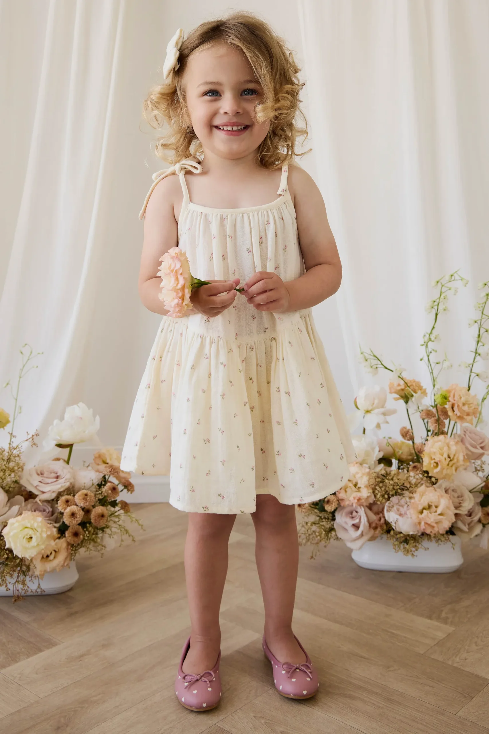 Organic Cotton Muslin Winnie Dress - Willow Rose
